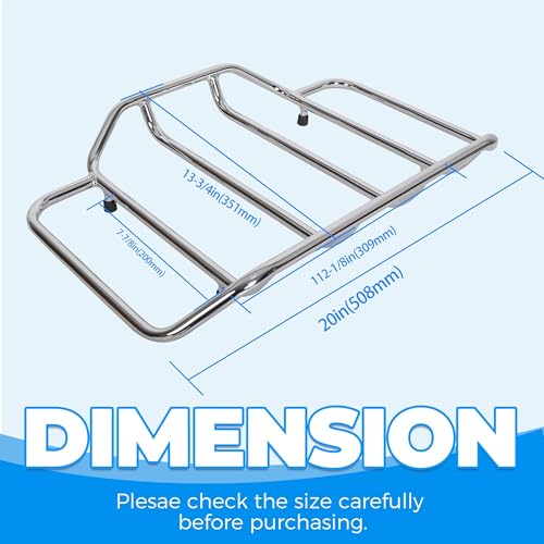 Image of ECOTRIC Motorcycle Trunk Luggage Rack Trunk Top Rack Rail Compatible with Harley Davidson Touring 1984-2024 Street Glide CVO Replacement for 53665-87 Fit for Chopped Razor