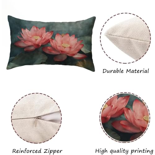 Housse de coussin 40x60 extérieur imperméable lin vert lot de 2 - 6