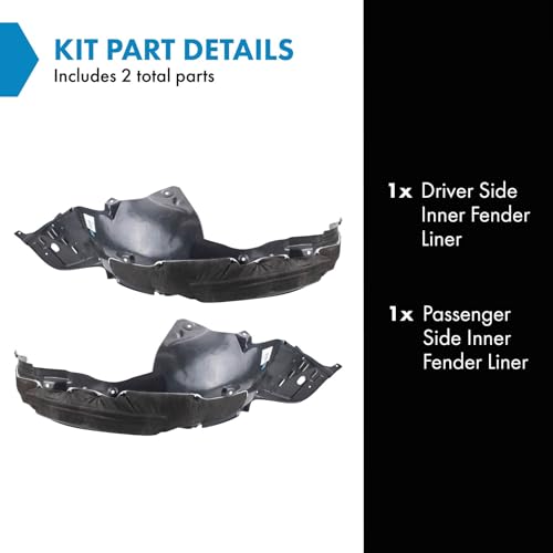 Image of TRQ Inner Fender Liner Set Compatible with 2016-2017 Honda Accord HO1248174 HO1249174