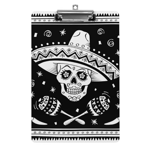Planchette à pince crâne mexicain A4 pour organiser vos réunions