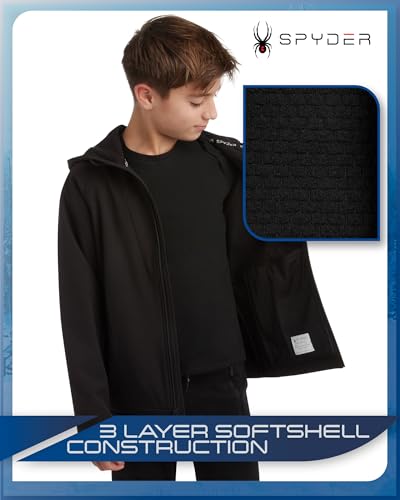 Spyder Boys Soft Shell Jacket - Lightweight Fleece Lined Water and Wind Resistant Windbreaker Jacket for Boys (Sizes: 8-20)4