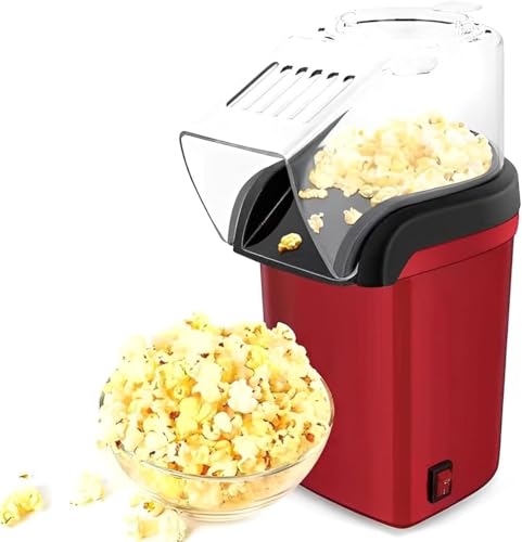 1200W Electric Hot Air Popcorn Machine Oilless Popcorn Machine | Healthy Popcorn Maker in 2-3 Minutes with One Button for Home Use and Movie Nights