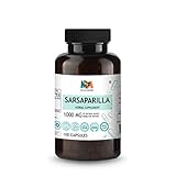 Sarsaparilla 100 Vegan Capsules, 1000MG, Organic Sarsaparilla Root (Smilax Medica)