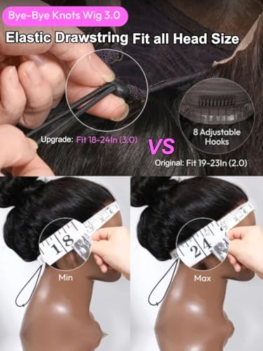 Image of UNICE Pre Everything Body Wave 13x4 Lace Front Wigs Human Hair with Elastic Drawstring Glueless Wig Human Hair Pre Plucked Pre Cut Lace Bleached Knots Ready to Wear Frontal Wig 16 Inches