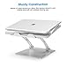 immagine 4OMOTON Supporto per Laptop, Supporto PC Portatile, Alza per Notebook Ergonomico Regolabile in Alluminio, Porta PC Pieghevole Scrivania per MacBook PRO/Air, Altri Laptop(11-17 Pollici), Argento