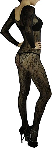 Image of ToBeInStyle Women's Long Sleeve Bodystocking Bodysuit Lingerie Regular & Plus Sizes