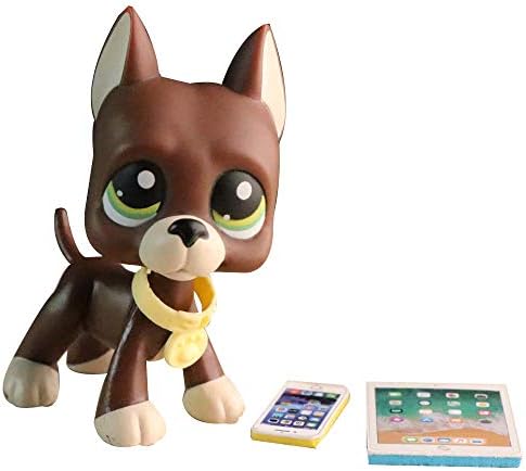 USALPS lps Rare Figures lps Short Hair Cat Collie Great Dane Dachshund Cocker Spaniel with lps Accessories lps Family Lot Kids Gift (lps Great dane 1519)