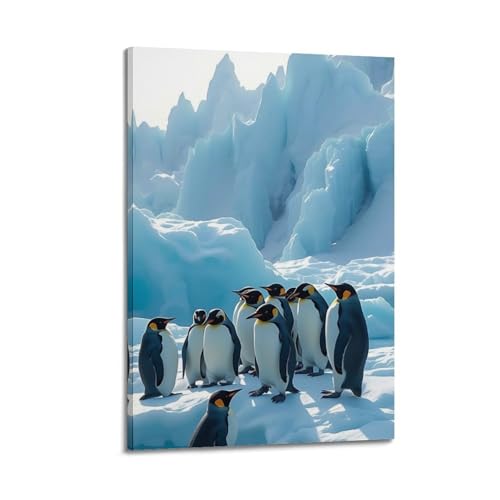 Poster pingouins et glacier ZHOUKEG 40x60 cm pour decoration murale