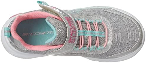Skechers Kids Girls Glow Brites Sneaker, Light Grey, 11 Little Kid | Image 4