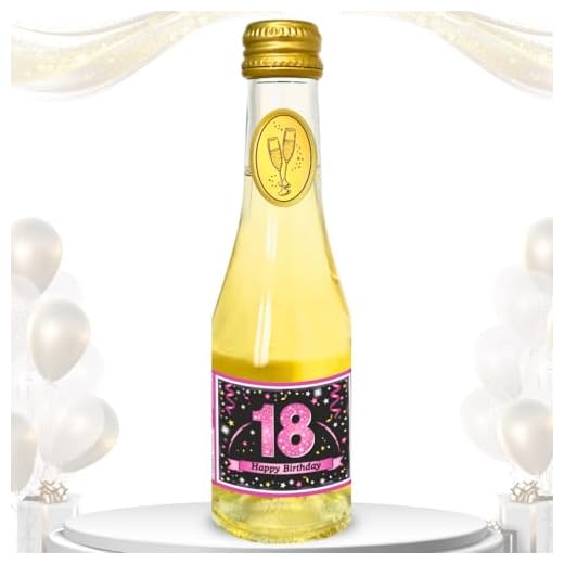 AV Andrea Verlag Pfeif auf's Alter 18 im Geschenke Set für Frauen und Männer zum Geburtstag mit Kräuterlikör oder Piccolo 22 Karat Blattgold Gold pink rosa schwarz (Piccolo HB pink 18 56016)