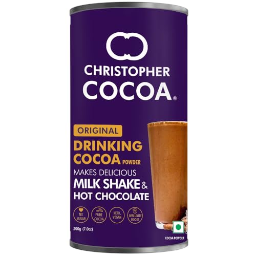 Image of Christopher Cocoa, Drinking Chocolate Cocoa Powder, Dark No Sugar, 200g