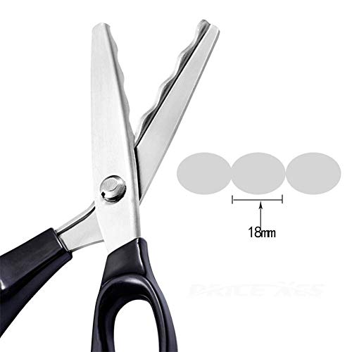 Price Xes 110016 Fabric Pinking Shears Craft Scissors,Serrated Scalloped Stainless Steel Handled Professional Sewing Black Scissors thumb #1