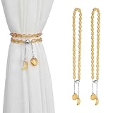 PEDOBO Alzapaños magnéticos para Cortinas, Oficina (Dorado)