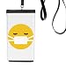 Sick Head Yellow Cute Online Chat Phone Wallet Purse Hanging Mobile Pouch Black Pocket