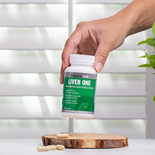 Balance One Liver One Supplements - 10 Antioxidant Ingredients For Natural Liver Support - Milk Thistle, Molybdenum, Dandelion, Artichoke - Vegan, Non-Gmo - 30 Day Supply #TOP7