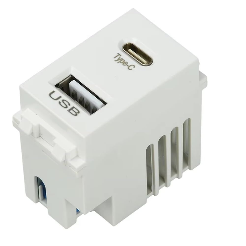Aundhegrtt Dual Port USB+ Type C Charging Socket Module 128 USB Power Module 220V to 5V 2.1A Adapter