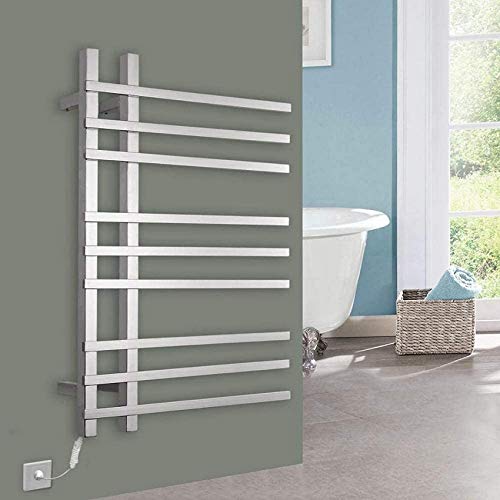 Toallero eléctrico cuadrado en acero inoxidable pulido de pared