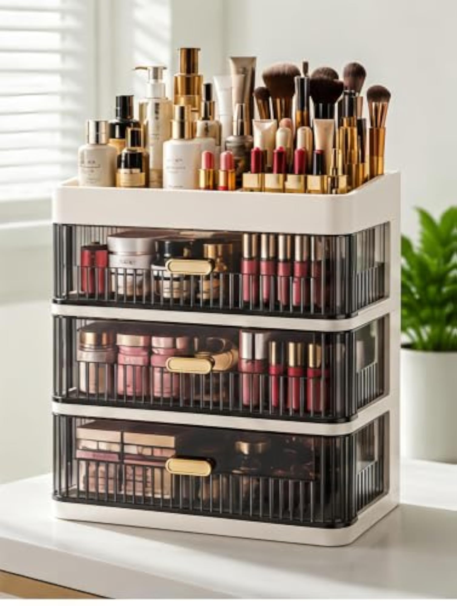 3 Layer Jewellery Organizer with Drawers for Necklace Earrings Rings Bangles
