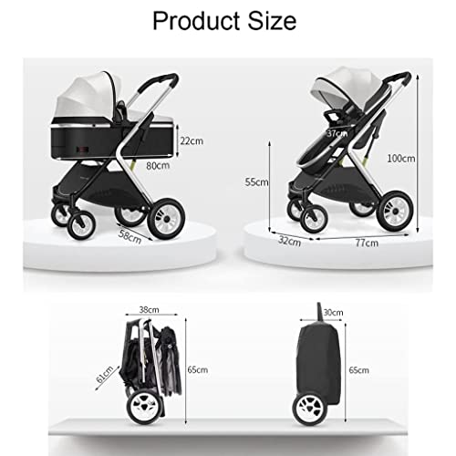 Miniatura 7 de Cochecito Para Bebés Gemelos, Cochecito Doble Para Bebés, Cochecito Para Niños Gemelos Lado A Lado, Cochecito Doble Plegable Tándem De Asiento Doble Con Paisaje Alto Plegable Oro