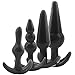 Produktbild Analplug Set für Frauen 4 Stück (9cm, 9.5cm, 11cm, 12.5cm) in Schwarzer Farbe Sex Spielzeug für die Paare Butt Plug Buttplug Anfänger Anal Set Analkette für Frauen Kette Toy analplug# FOPS A49