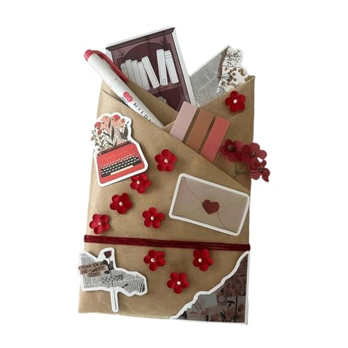 Baoblaze Un Libro Fantasy Book Decorazione Portatile Armadietti Fornitori Bookish per Amici di Festa Lettura Amanti, Rosso