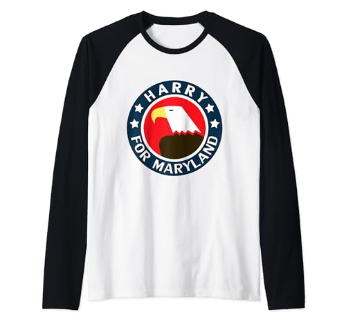 Harry Dunn for Maryland Democrat Unique Bald Eagle Design Raglan Baseball Tee