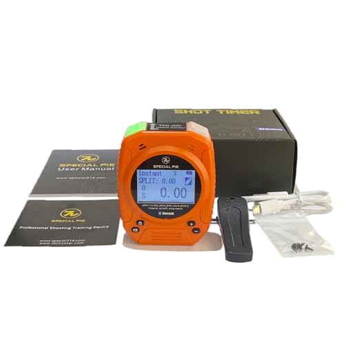 SPECIAL PIE Shooting Timer, Shot Timer for Shooting, Best Battery Life, Adjustable Sensitivty and beep Level, Graphical Guide and Indicator Light Guide (Orange)