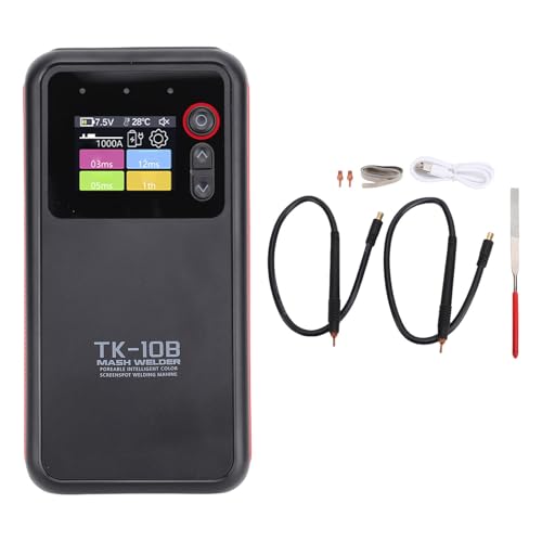 Soldador por puntos de batería portátil para reparación de baterías de bicicletas eléctricas - Máquina de soldadura por puntos de 5000 mAh con pantalla a color HD de 1,8 pulgadas