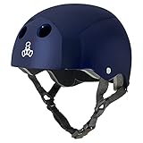 Triple 8 Standard Liner Skateboarding Helmet, Blue Metallic, S