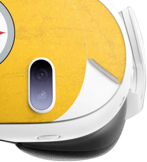 Skinit Decal Gaming Skin Compatible with Meta Quest 3 - Officially Licensed NFL Pittsburgh Steelers - Alternate Distressed Design