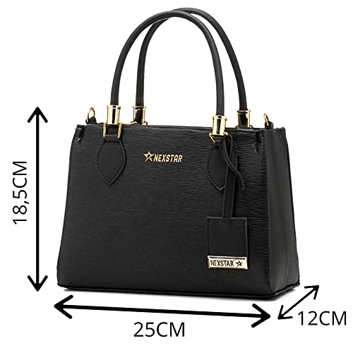 Bolsa Feminina Com Carteira, Alça De Mão E Tiracolo Ajustável (PRETO)