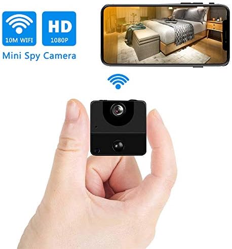 Mini Spy Hidden Camera - WiFi HD Camera PIR 30-Days Standby/Low Power Consumption Motion Detection Video Recorder Night Vision Security Small Cam(1700mAh, Black)