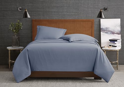 London Fog Garment Washed Solid Duvet Set Blue Microfiber 2-Piece Twin XL Duvet Set, Solid Themed, Adult and Teen, Oeko-TEX Certified