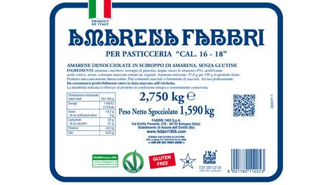SAUERKIRSCHEN ENTKERNT IN SIRUP KG.2,750 GRÖßE 1618