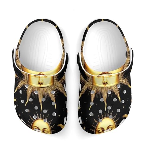 Fashion Beach Pool Slippers Toddler Slides Sandals Child Water Shower for Girl Sun Crescent Moon Stars Astrology Tarot Cards