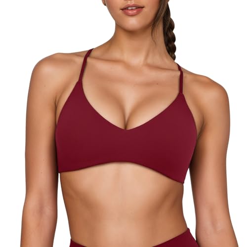 Brassière de sport grise XS à bretelles croisées et coussinets amovibles