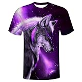 Wolf Cool T-Shirts for Men Boys 3D Printed T-Shirts Short Sleeve Graphic Tees Shirt