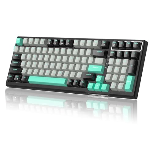 Image of MageGee SKY98 Mechanical Gaming Keyboard, 96% Gasket Hot Swappable Wired Custom Creamy Keyboard with 5-Layer Sound Dampening, RGB Backlit, NKRO for Win /Mac (Dark Elf, Blue Whale Switch)