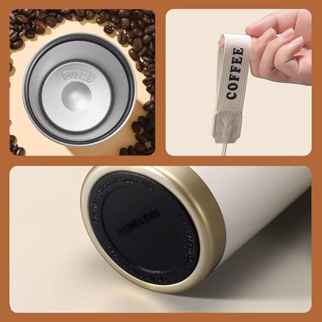 nanger New Hampshire State Flag 316 Stainless Steel Insulated Coffee Mug Vacuum Cup With Leak Proof Lid, Keep Hot Or Cold