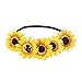 DDazzling Sunflower Crown Sunflower Headband Sunflower Halo Hair Accessories (Yellow Big Flower)