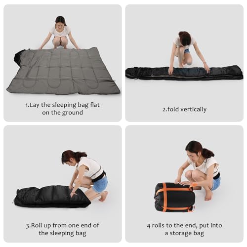 Bolsa de dormir calefactable para adultos, compacta, impermeable, con 3 niveles de temperatura, ideal para camping, recargable por USB con 4 áreas de calefacción para senderismo y mochilero miniatura 6