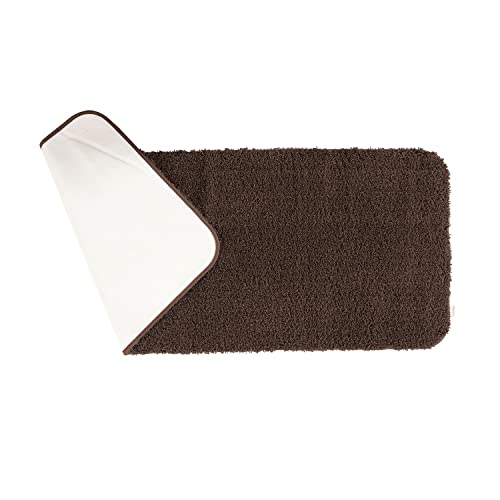 Image of Obsessions Ultra-Absorbent Quick-Dry Bath Runner | 1400 GSM Polyester | Soft, Non-Slip & Fast-Drying Bathroom Rug for Safety & Comfort | 60 x 150 cm | Chocolate