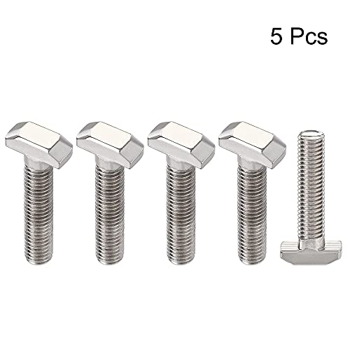 Image of uxcell M8x35mm T-Slot Drop-in Stud Sliding Bolt Screw Carbon Steel for 40 Series Aluminum Profile 5pcs