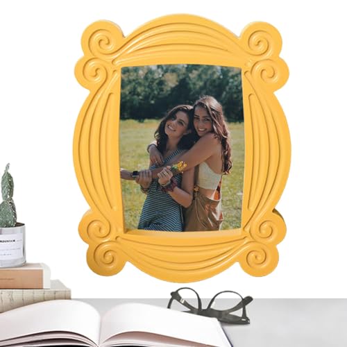 Gupcaqosjw Cadre photo en bois jaune avec inscription « Friends » - 25,5 x 20,5 x 1,5 cm - Cadre...