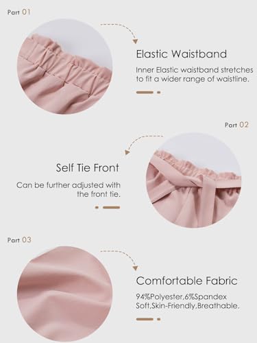 Image of Haloumoning Girls Wide Leg Pants High Elastic Smocked Waist Casual Flowy Cute Long Trousers