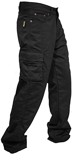 newfacelook Men’s Motorcycle Pants Cargo Black Aramid Protective Lining Motorbike