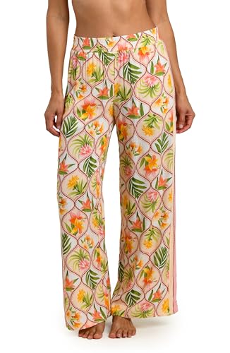 La Blanca Women's Palazzo Pant Swimsuit Cover Up, Multi//Palm Nouveau, Medium