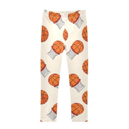 ALAZA Girls' Leggings Children's Yoga Pants Skinny Printed Dance Basketball 1 Comfortable 4T