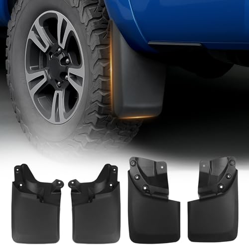 Image of Sunsdrew Mud Flaps for 2016-2023 Toyota Tacoma Accessories Mudguards All Weather Mud Flaps Splash Guards Tacoma Mudflaps No-Drill Front and Rear-Black,4 Pc. (Not fit SR Models)