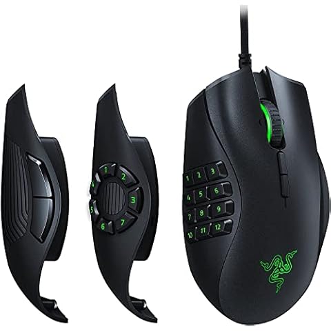 Razer Naga Trinity - MOBA/MMO Kabelgebundene Gaming-Maus (3 Austauschbare Seitenteile, 16000 DPI 5G optischer Sensor, Bis zu 19 Programmierbare Tasten, Mechanische Schalter, RGB Chroma) Schwarz Cover